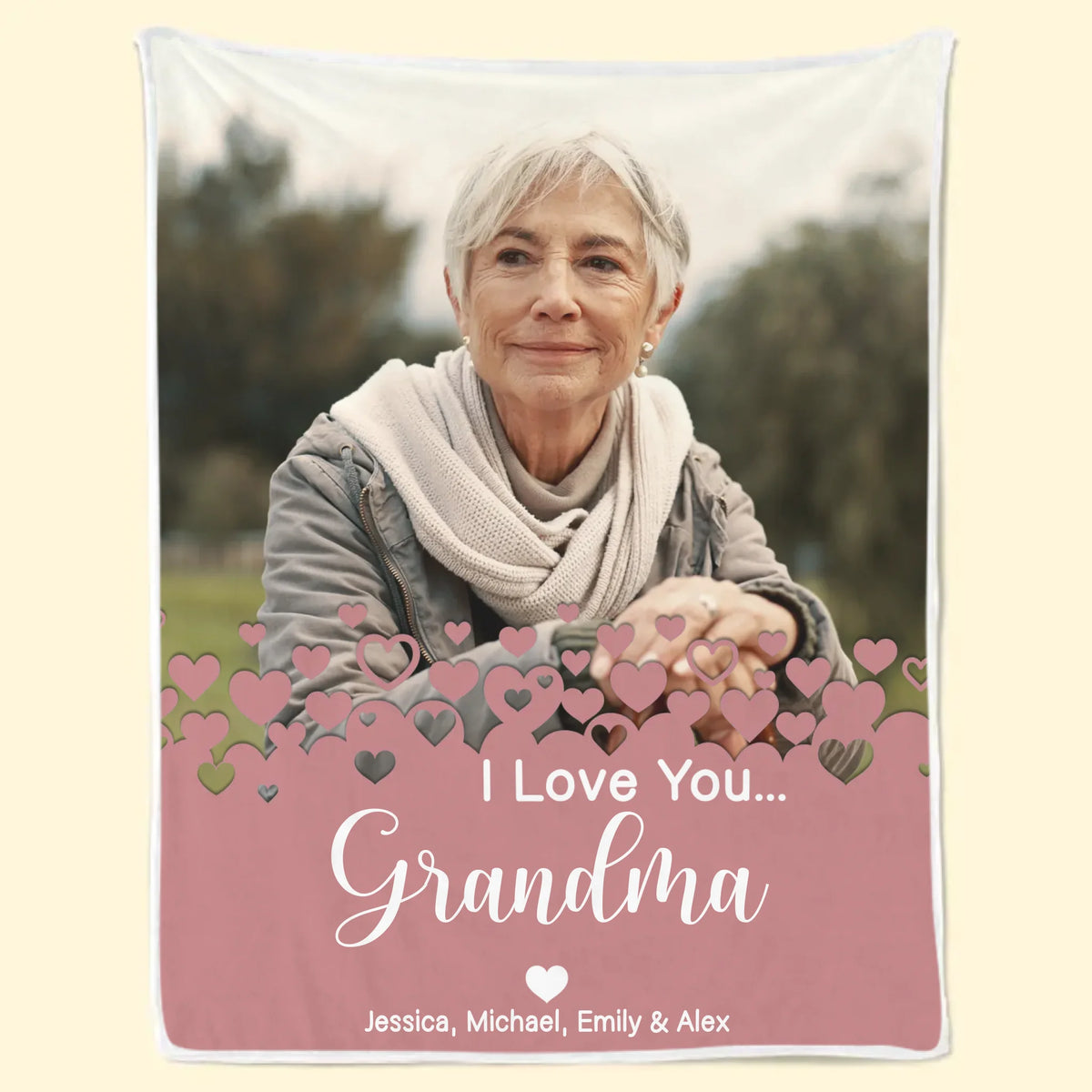 Couverture personnalisée avec photo « Je t'aime plus que je ne peux le dire » - Cadeau pour maman et grand-mère