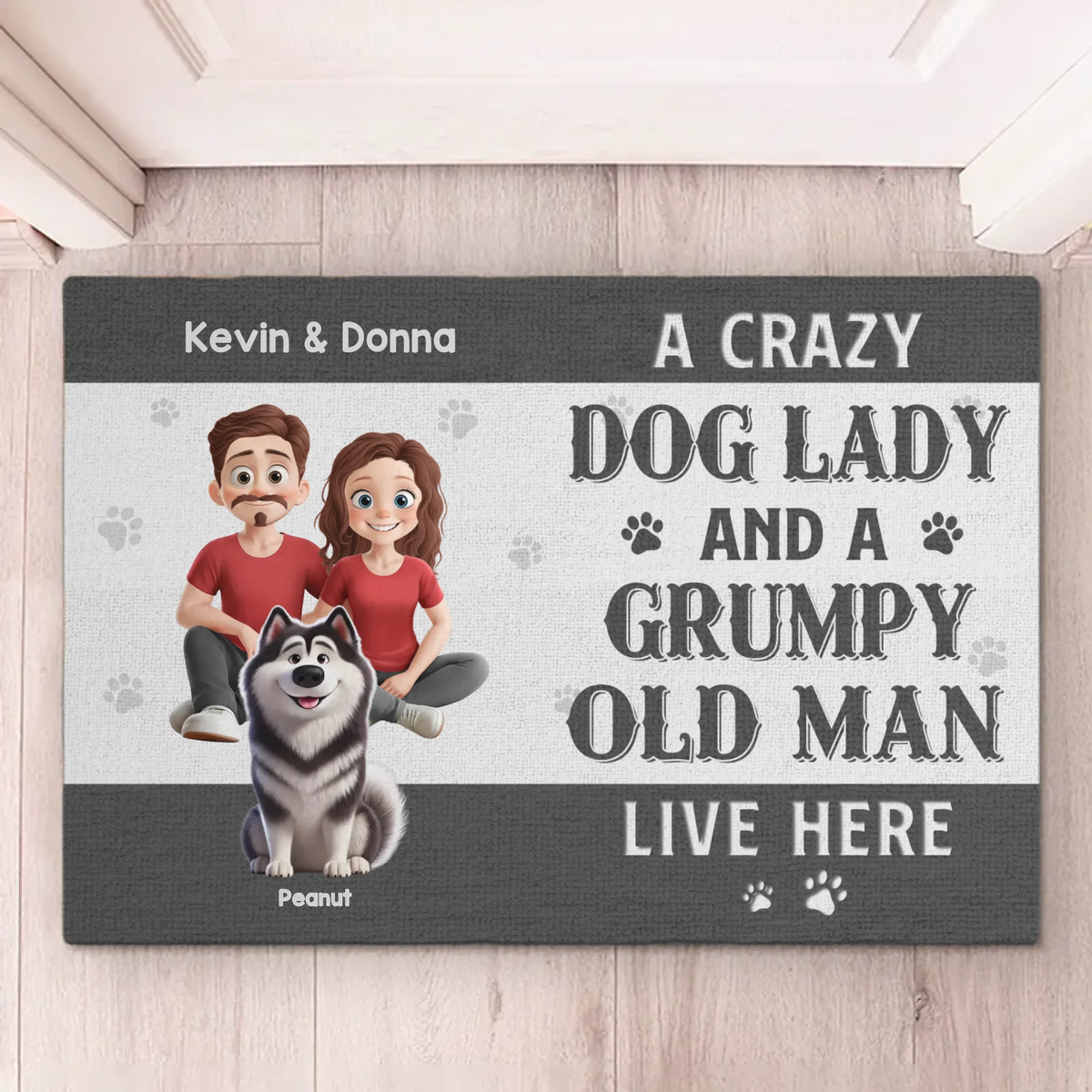 Un morceau de mon cœur - Tapis décoratif personnalisé pour chien - Cadeau de pendaison de crémaillère pour les propriétaires et les amoureux des animaux