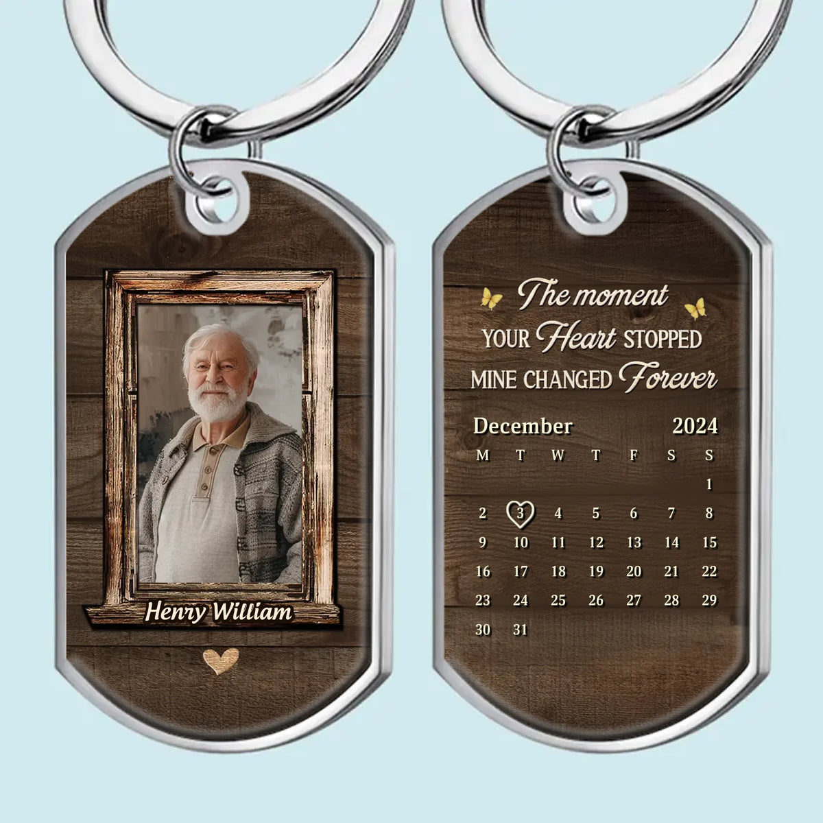 Photo personnalisée sur laquelle votre esprit brille - Porte-clés personnalisé commémoratif - Cadeau de condoléances pour les membres de la famille