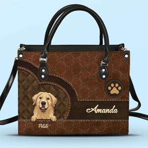 Manger, dormir, caresser, répéter - Sac à main en cuir personnalisé pour chien et chat - Cadeau pour propriétaires et amoureux des animaux