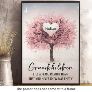 Petits-enfants, petites bénédictions et joie infinie - Affiche verticale personnalisée pour la famille - Cadeau pour grand-mère, grand-père, petit-enfant