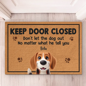 Porte fermée, ne faites pas confiance au chat ! Tapis décoratif personnalisé pour chien et chat ! Cadeau de pendaison de crémaillère pour propriétaires et amoureux des animaux.