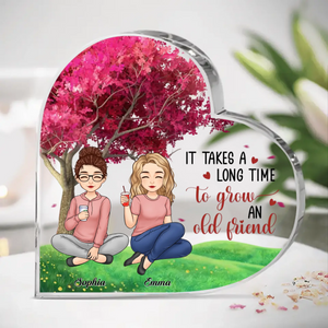 Là où les arbres murmurent, notre amitié grandit
 - Plaque acrylique personnalisée en forme de cœur pour meilleure amie - Cadeau de Noël pour meilleures amies, meilleures amies, sœurs