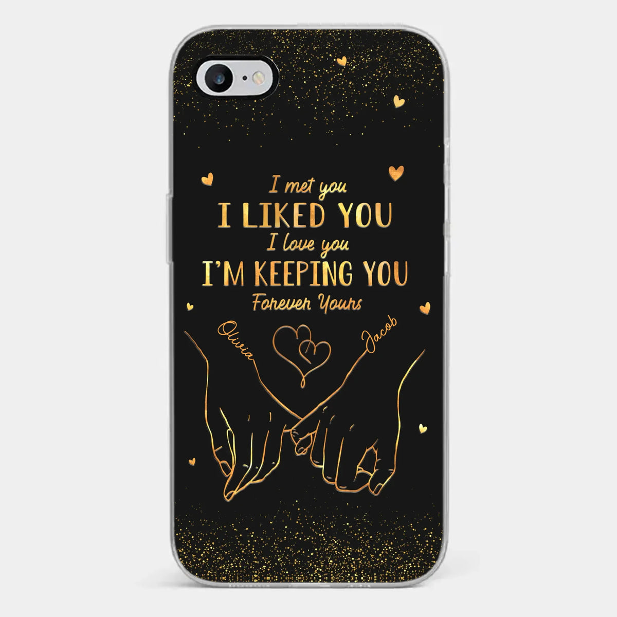 Votre main s'intègre parfaitement à la mienne - Coque de téléphone transparente personnalisée pour couple - Cadeau pour mari et femme, anniversaire