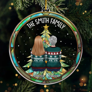 En famille, nous avons confiance - Décoration personnalisée pour la famille - Forme personnalisée en acrylique - Cadeau de Noël pour les membres de la famille