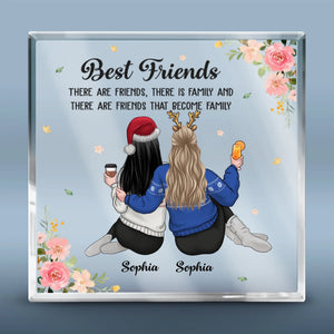Les amis qui s'aiment bien restent ensemble - Plaque acrylique carrée personnalisée pour meilleure amie - Cadeau de Noël pour meilleures amies, meilleures amies et sœurs