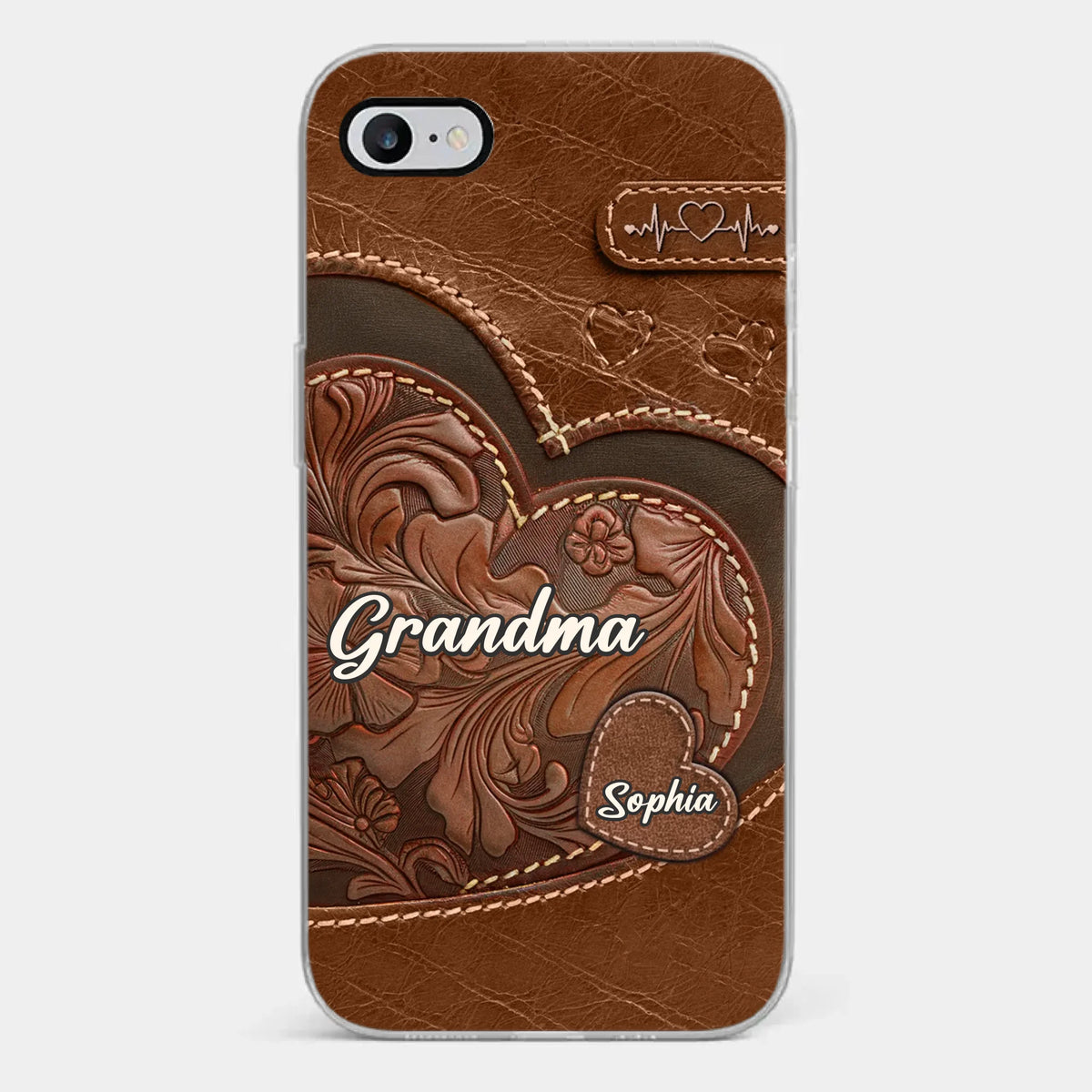 Un joli cadeau qui dit que vous vous souciez de votre famille - Étui de téléphone transparent personnalisé - Cadeau pour maman, grand-mère