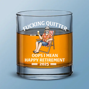 Savourez la liberté de vous réveiller naturellement - Verre à whisky personnalisé - Cadeau d'appréciation et de départ à la retraite pour collègues, amis de travail, collègues