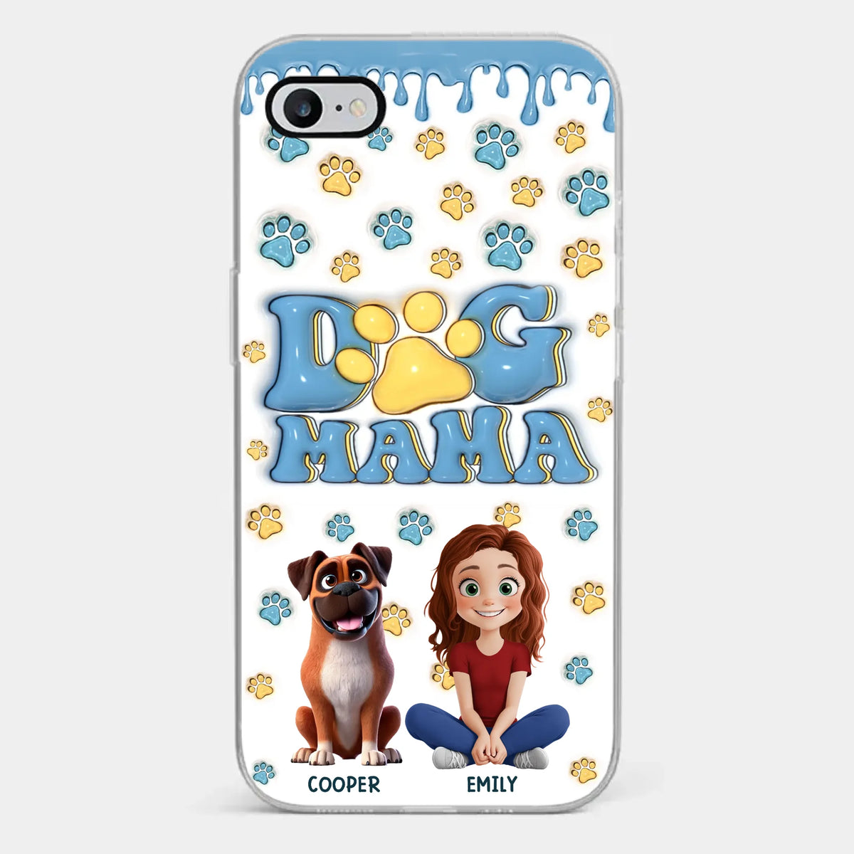 Coque de téléphone transparente personnalisée « Fur Mom Vibes Only » pour chien – Cadeau pour propriétaires et amoureux des animaux