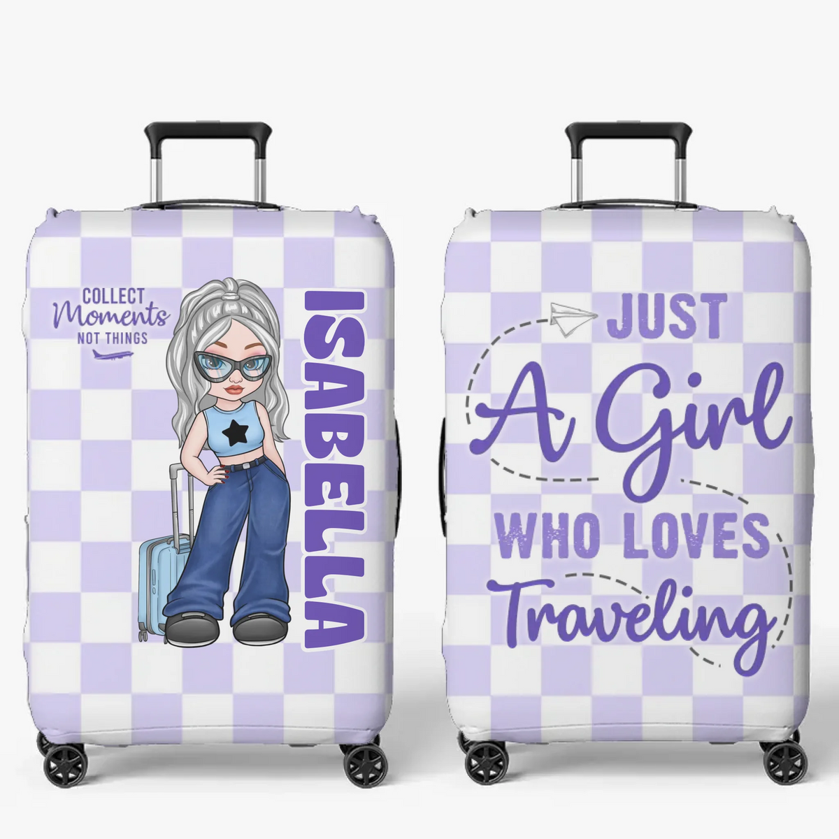 Une façon simple et significative de célébrer leurs aventures - Housse de bagage personnalisée pour voyage - Cadeau de vacances d'été, cadeau pour les amateurs de voyages d'aventure