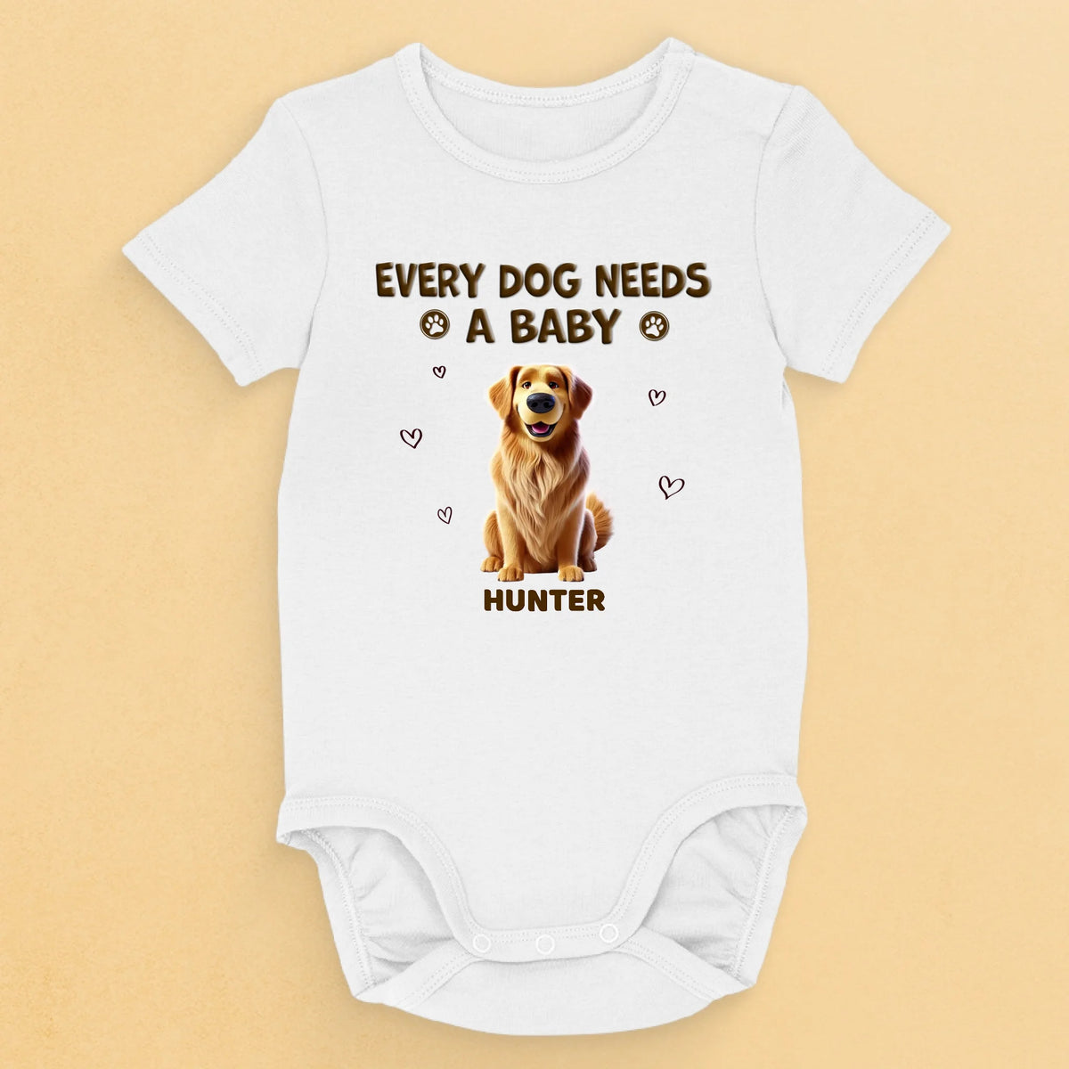 Un cadeau qui correspond à leur amour pour bébé et chien - Body bébé personnalisé chien - Cadeau de baby shower, cadeau pour propriétaires d'animaux, amoureux des animaux