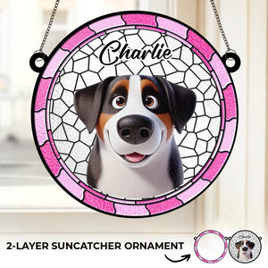 Un coup d'œil de chiot est un régal pour le cœur - Décoration attrape-soleil personnalisée pour fenêtre - Cadeau pour propriétaires et amoureux des animaux