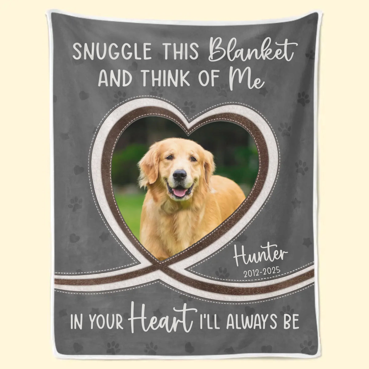 Couverture personnalisée avec photo de votre famille - Cadeau de condoléances pour les propriétaires et les amoureux des animaux