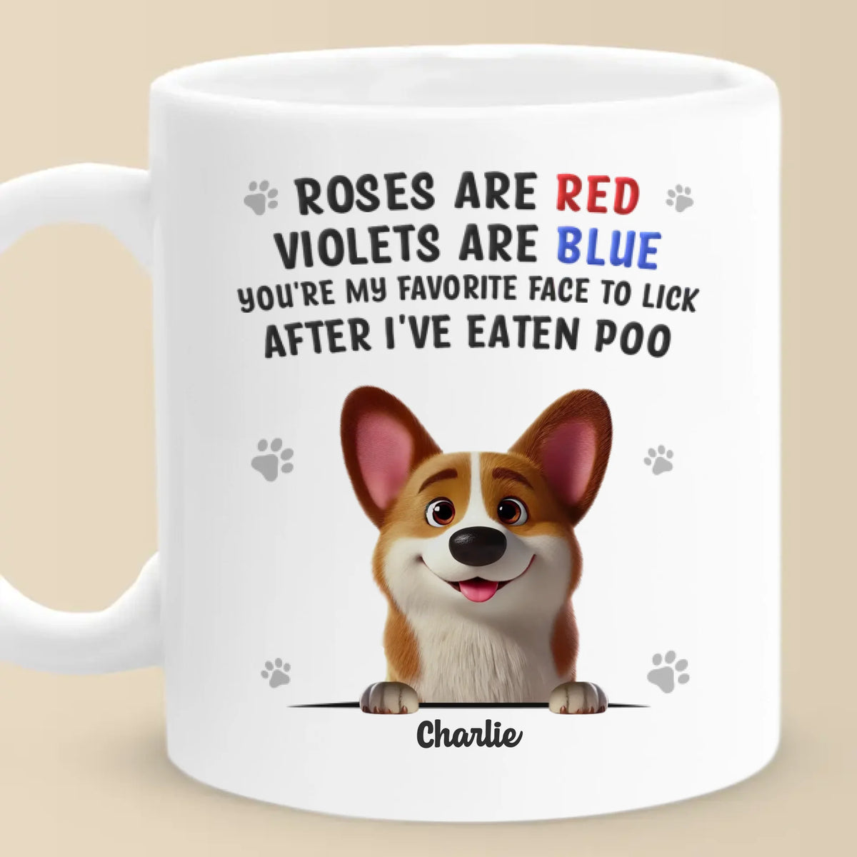 Les baisers baveux sont mon langage d'amour - Mug personnalisé pour chien - Cadeau pour les propriétaires d'animaux et les amoureux des animaux