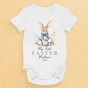 Bunny Bowties & Easter Vibes - Family Personalized Custom Baby Onesie - Easter Gift For Baby Kids, Newborn Baby