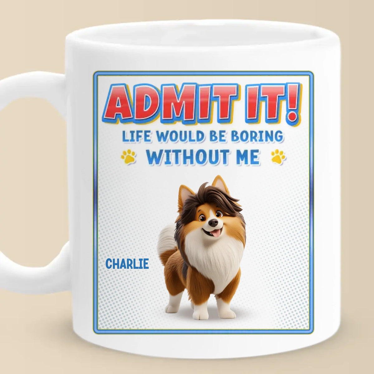 Notre monde tourne autour de petites pattes - Mug personnalisé pour chien - Cadeau pour propriétaires et amoureux des animaux