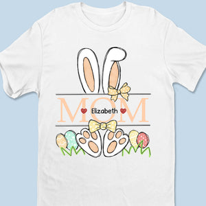 Bunny Hug Squad - T-shirt unisexe personnalisé pour la famille, t-shirt premium, sweat à capuche - Cadeau de Pâques pour maman, grand-mère