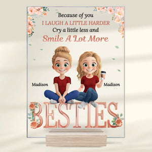 Friendship Is Built On Love, Laughter, And Trust - Bestie Personalized Custom Rectangle Shaped Acrylic Plaque - Gift For Best Friends, BFF, Sisters