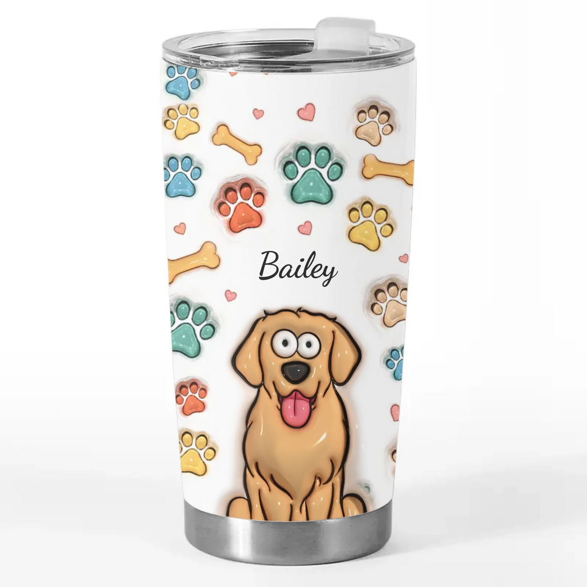 Une dose de gentillesse à chaque gorgée ! Gobelet personnalisé avec effet gonflable 3D pour chien et chat ! Cadeau pour les propriétaires et les amoureux des animaux.