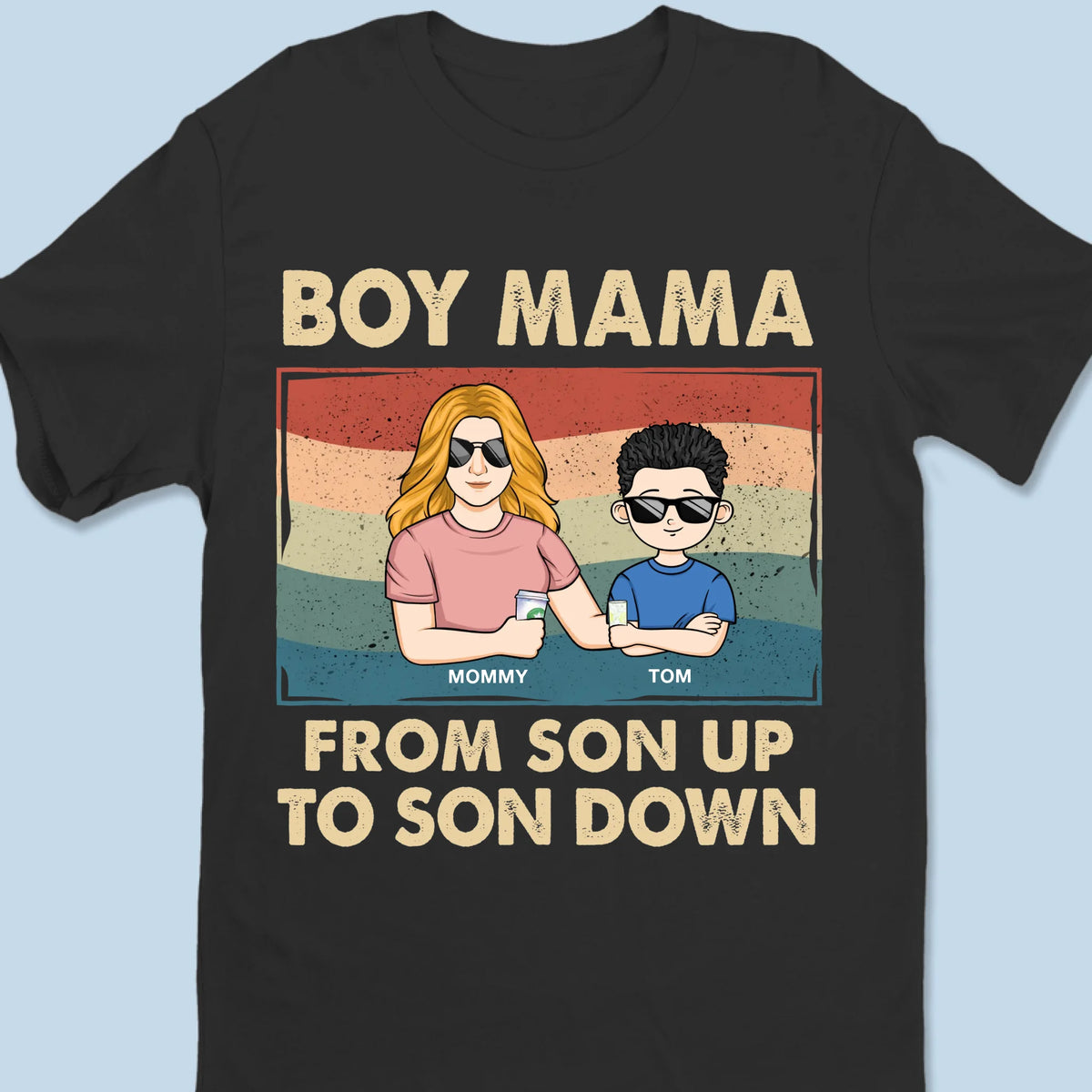 De fils en fils - T-shirt unisexe personnalisé pour la famille, t-shirt premium, sweat à capuche - Cadeau de fête des mères pour maman, fille, fils