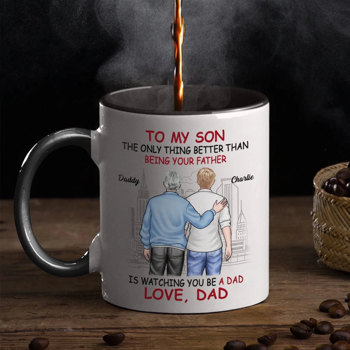 Fier de toi - Tasse personnalisée avec accents pour la famille - Cadeau pour fils