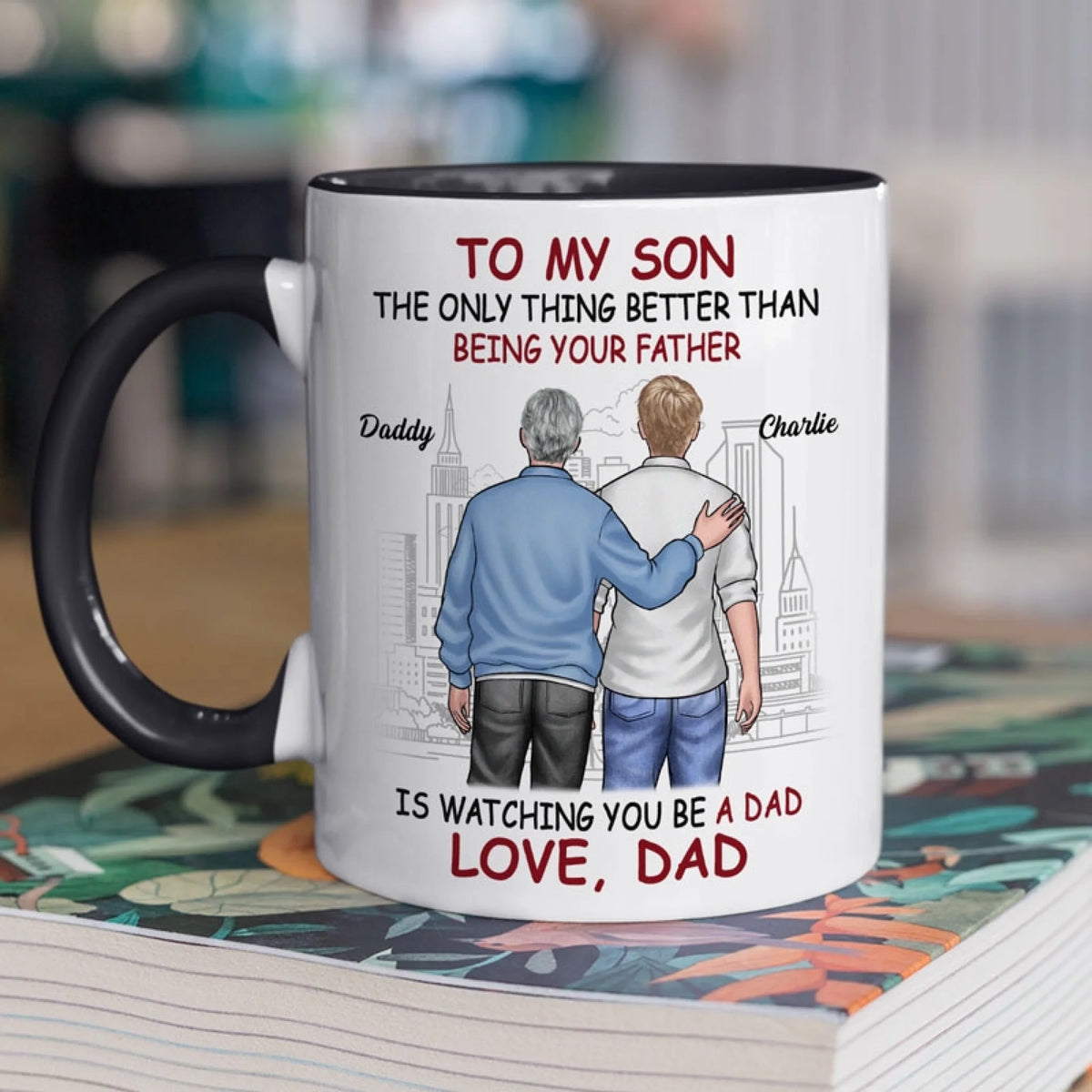 Fier de toi - Tasse personnalisée avec accents pour la famille - Cadeau pour fils