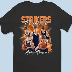 T-shirt unisexe personnalisé avec photo « Dressez grand, jouez dur » ; t-shirt premium, sweat à capuche ; cadeau pour les amateurs de sport.
