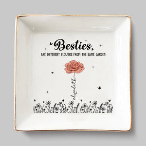 Les meilleures amies sont les fleurs qui illuminent la vie - Porte-bijoux personnalisé Bestie - Cadeau pour meilleures amies, meilleures amies et sœurs