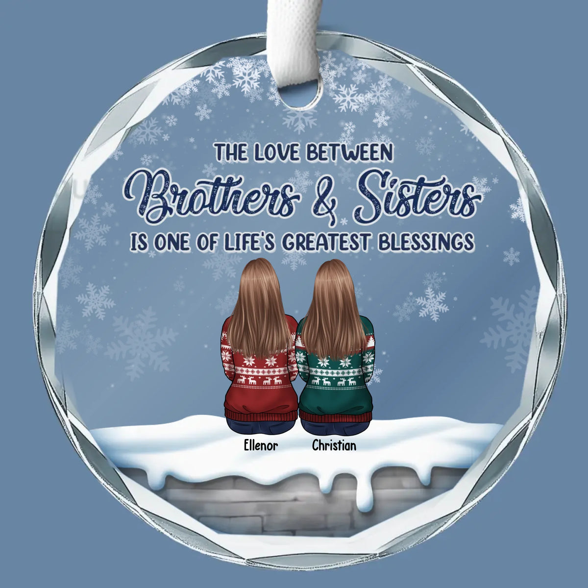 L'une des plus grandes bénédictions de la vie - Ornement en verre personnalisé pour la famille - Cadeau de Noël pour les membres de la famille