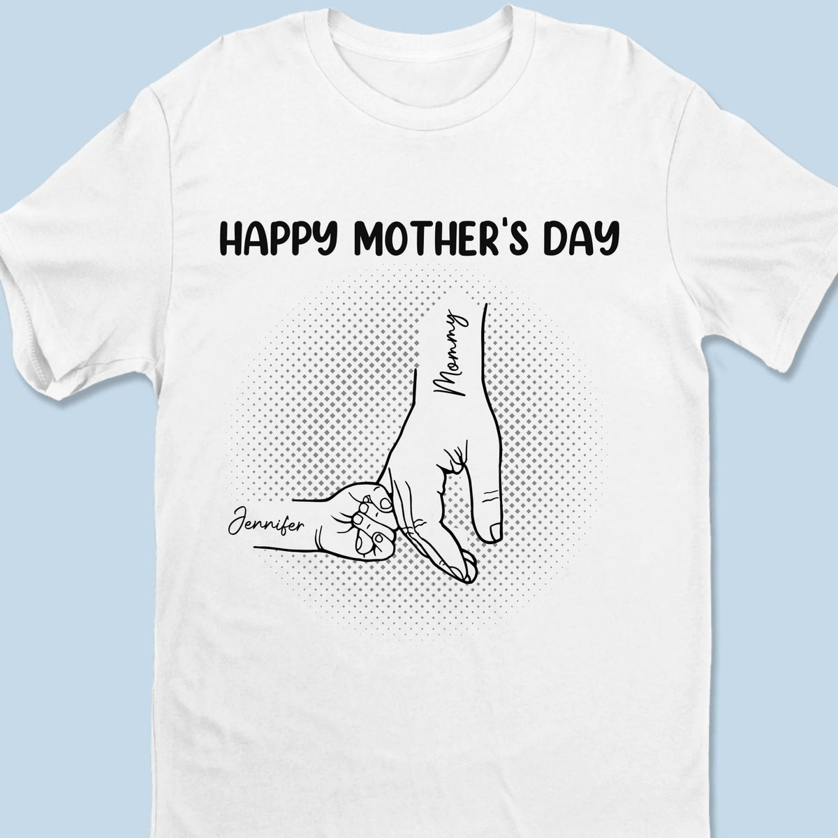 La première main que j'ai tenue, le premier amour que j'ai connu - T-shirt unisexe personnalisé pour la famille, T-shirt premium, sweat à capuche - Cadeau de fête des mères pour maman, grand-mère