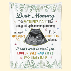 Couverture personnalisée avec photo « J'ai hâte de te rencontrer, maman » - Couverture personnalisée pour la famille - Cadeau pour la fête des mères, la baby shower, la première maman