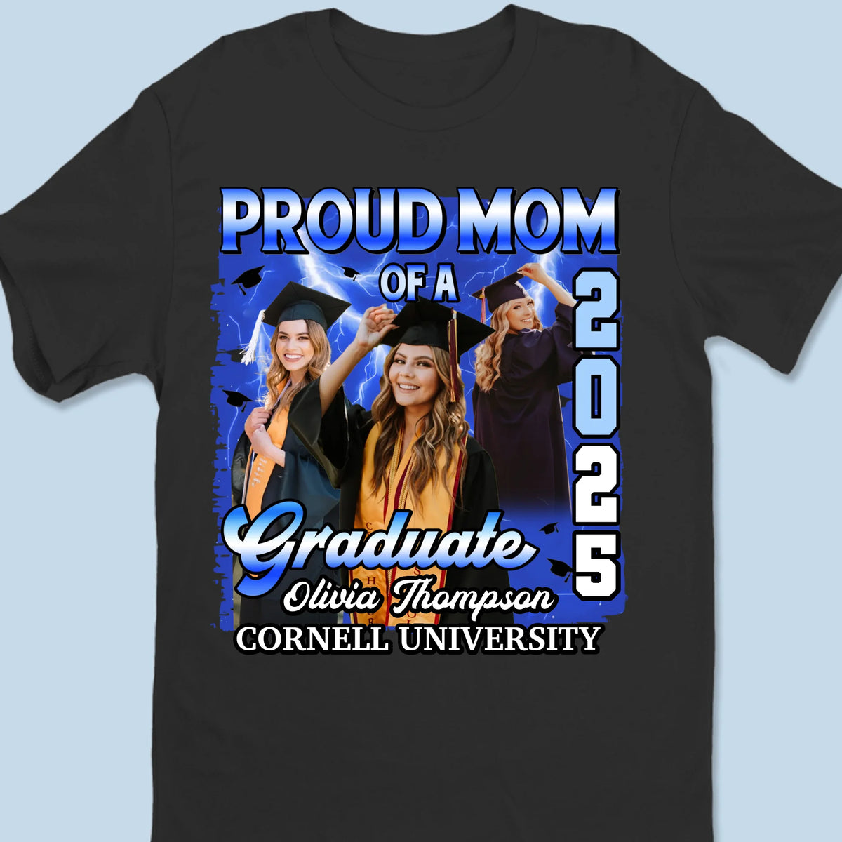Photo personnalisée « Son succès, ma fierté » - T-shirt unisexe personnalisé pour la famille, t-shirt premium, sweat à capuche - Cadeau de fin d'études pour les membres de la famille, frères et sœurs