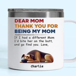 Les chiens rendent la vie meilleure – Gobelet personnalisé en acier inoxydable de 14 oz avec poignée – Cadeau pour les propriétaires et les amoureux des animaux