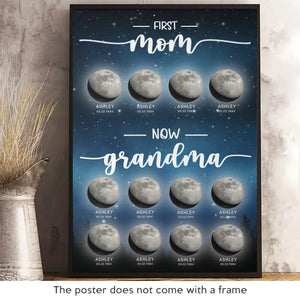 Des générations d'amour, de maman à grand-mère - Affiche verticale personnalisée pour la famille - Fête des Mères, cadeau pour maman, grand-mère