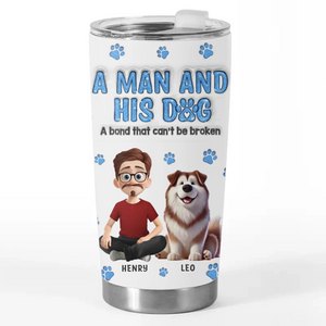 Le meilleur ami de l'homme est son chien - Gobelet personnalisé avec effet gonflable 3D imprimé - Cadeau pour les propriétaires d'animaux et les amoureux des animaux