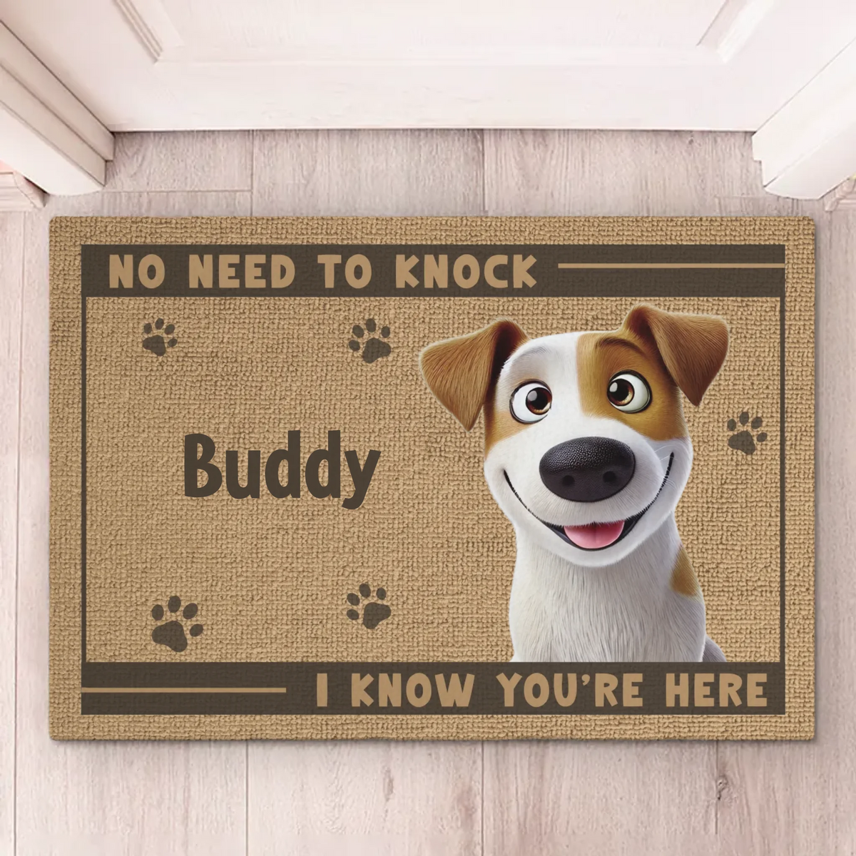 Je sais que tu es là - Tapis décoratif personnalisé pour chien et chat - Nouveauté, cadeau de pendaison de crémaillère pour les propriétaires d'animaux et les amoureux des animaux