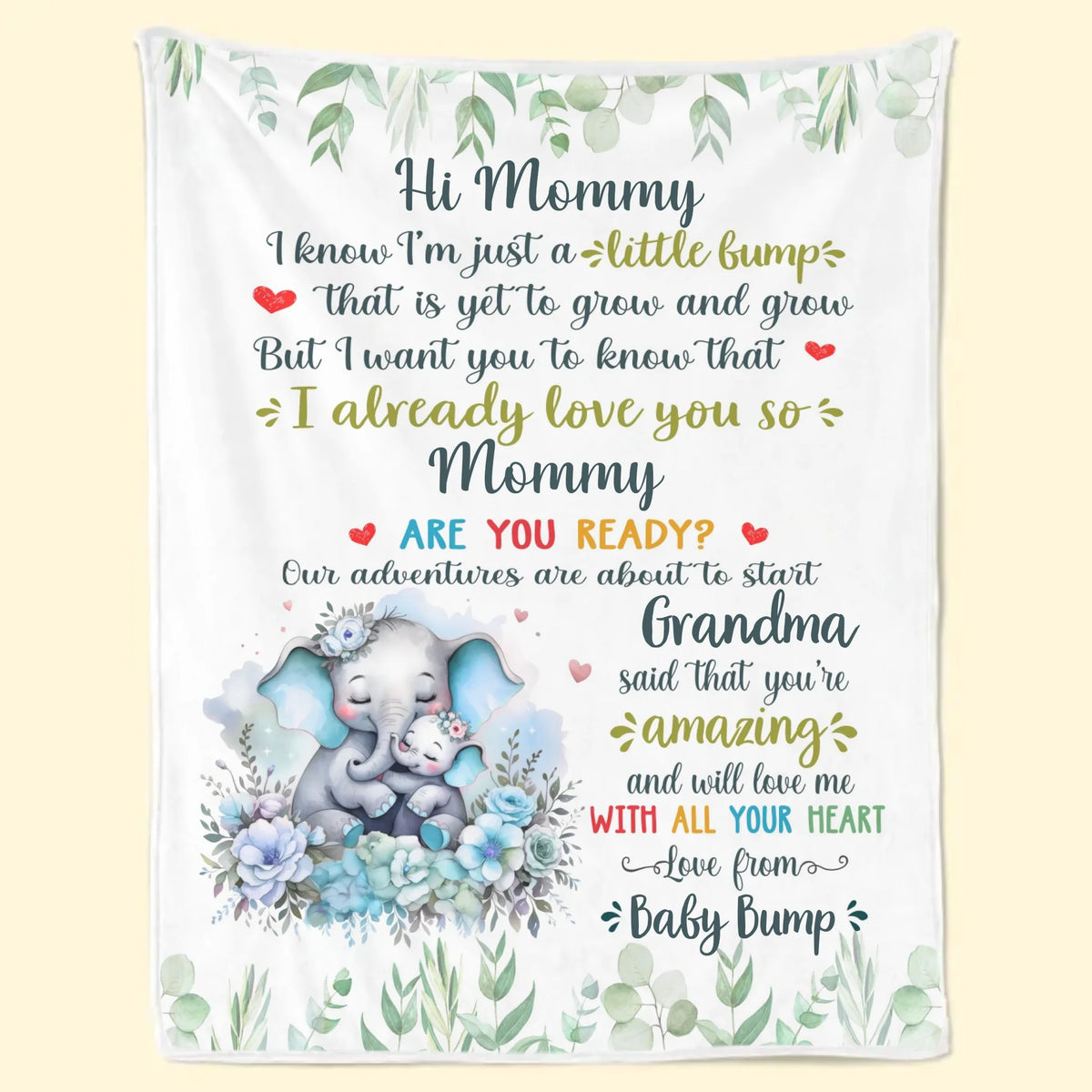 J'ai hâte de grandir avec toi - Couverture personnalisée pour la famille - Cadeau pour la fête des mères, la baby shower, la première maman