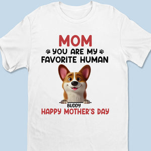 Mom, You’re Paws Down My Favorite Human - Dog Personalized Custom Unisex T-shirt, Premium T-shirt, Hoodie - Mother's Day, Gift For Pet Owners, Pet Lovers