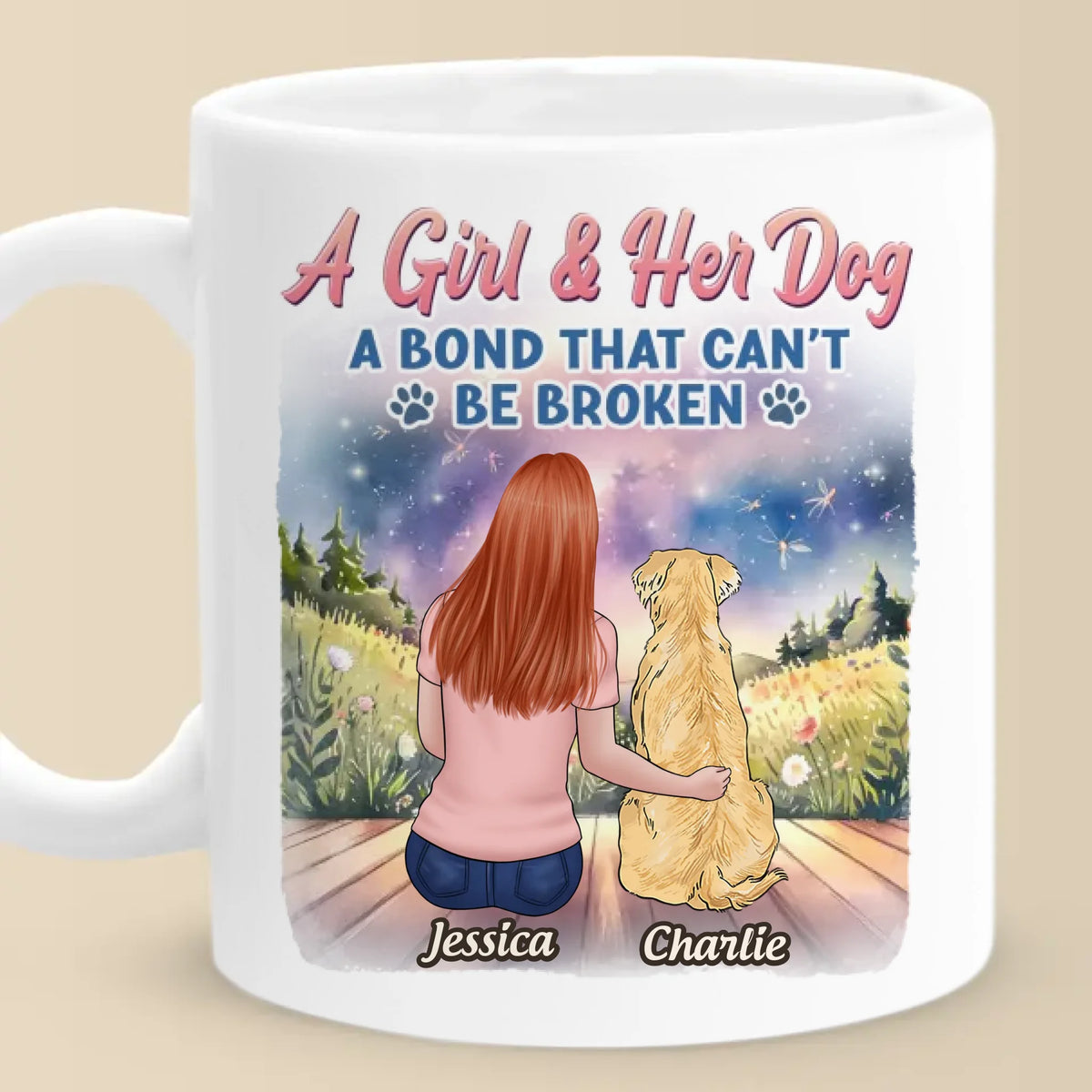 Amour inexprimé, lien indestructible – Mug personnalisé pour chien – Fête des Mères, cadeau pour les propriétaires d'animaux et les amoureux des animaux