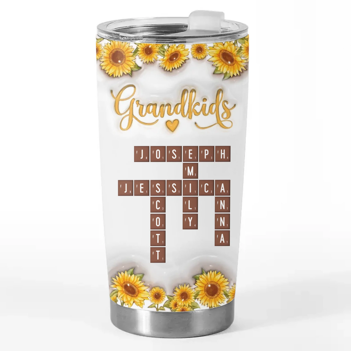 Mes petits-enfants sont mon rayon de soleil ! Gobelet personnalisé avec effet gonflable 3D imprimé pour la famille ! Cadeau pour la fête des mères, maman et grand-mère