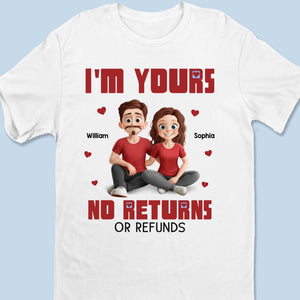 Forever Mine, No Exchanges Allowed - Couple Personalized Custom Unisex T-shirt, Premium T-shirt, Hoodie - Gift For Husband Wife, Anniversary