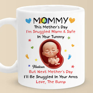 Envoi de câlins de l'intérieur - Mug personnalisé pour la famille - Cadeau pour la fête des mères, la baby shower, la première maman