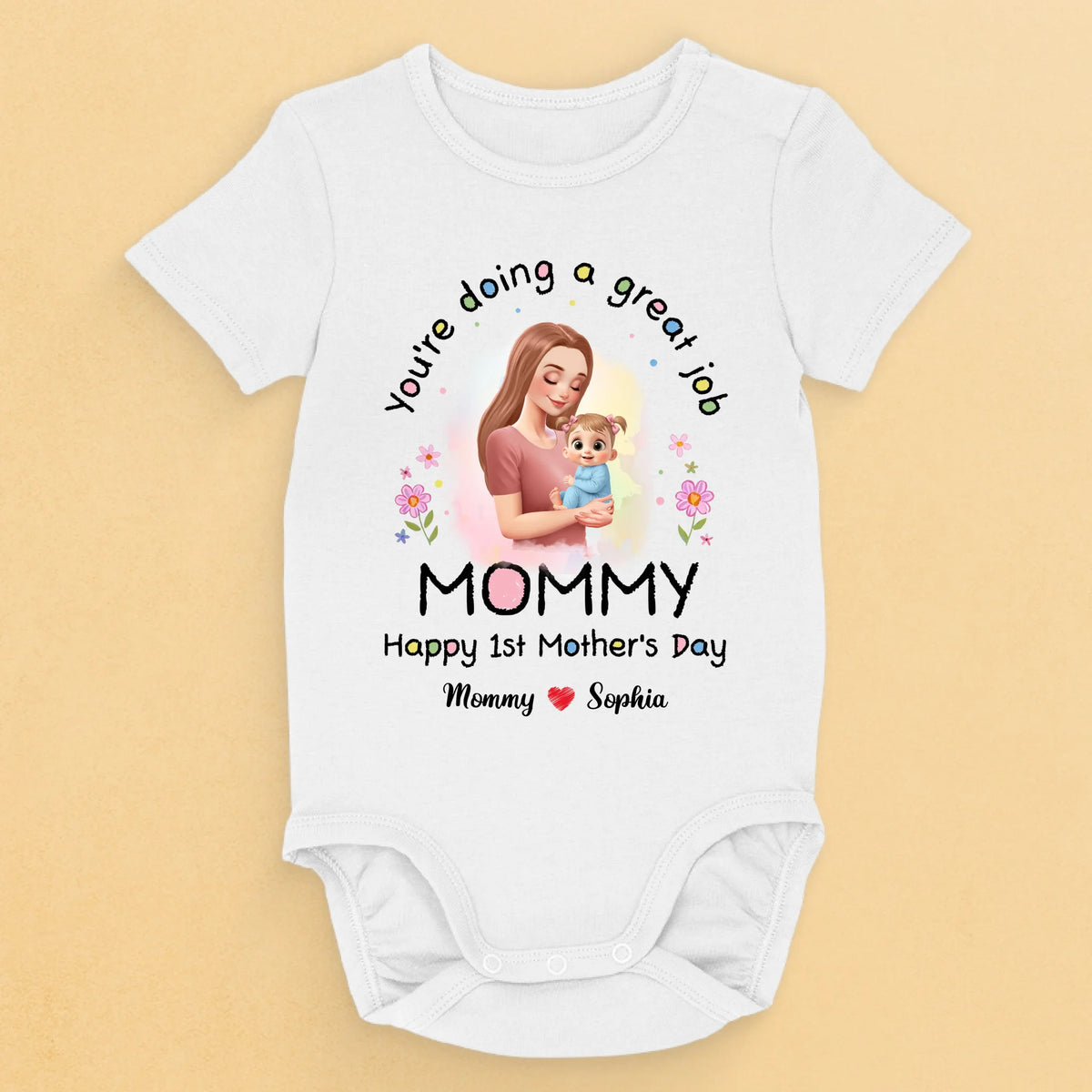 Vos câlins sont toujours à la maison - Body bébé personnalisé en famille - Cadeau de fête des mères, de baby shower, pour la première maman