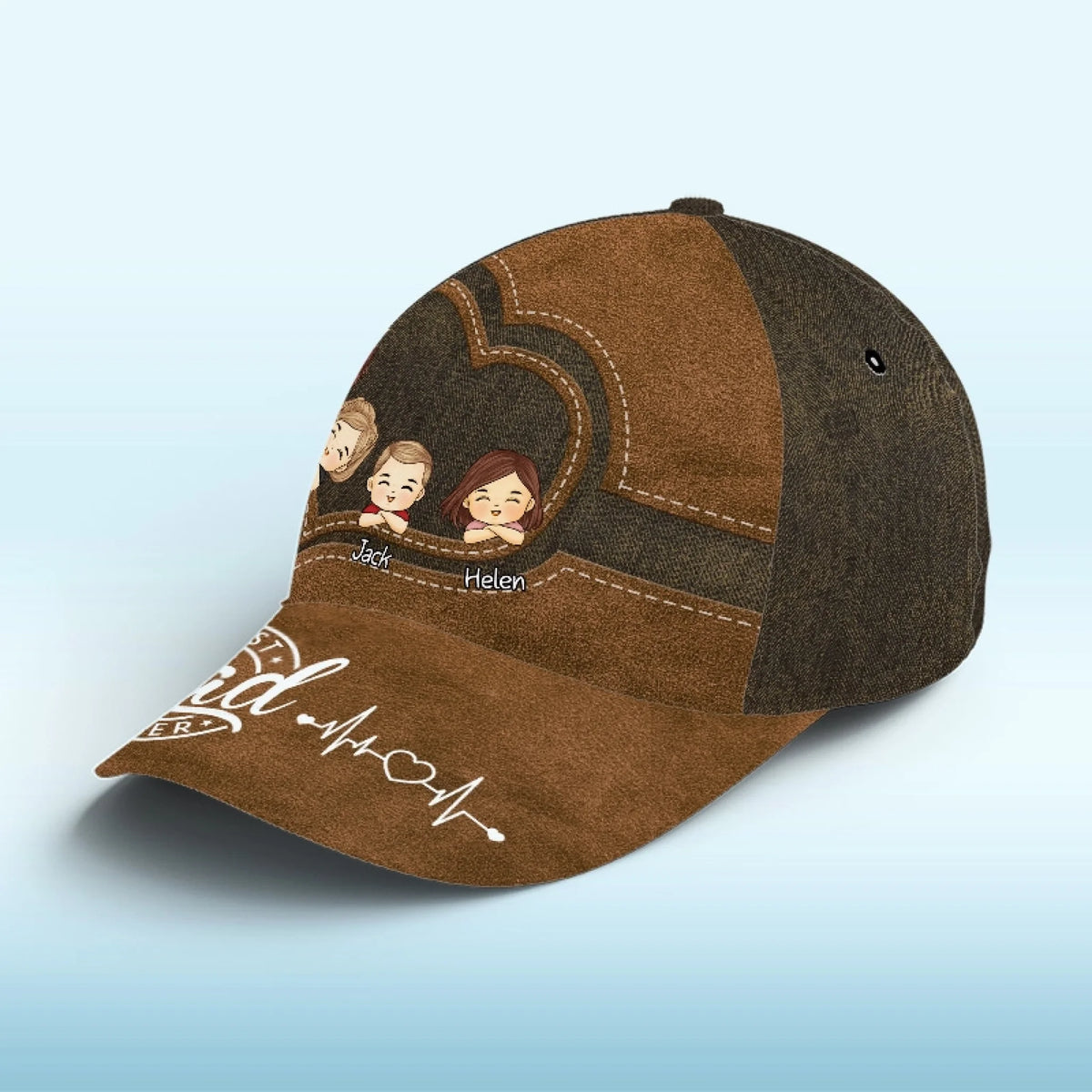 Plus qu'un titre, papa est notre héros - Casquette personnalisée pour la famille, casquette classique à imprimé intégral - Nouveauté, fête des pères, cadeau pour papa, grand-père