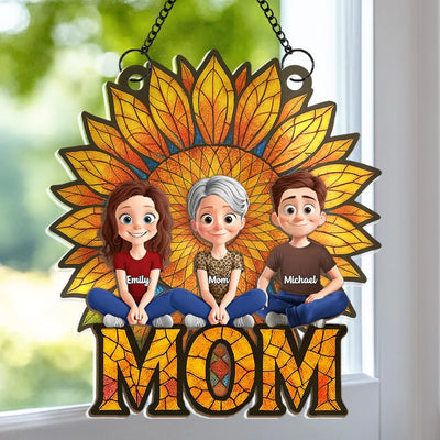 She’s The Sunshine That Holds Us Together - Family Personalized Window Hanging Suncatcher Ornament - Mother's Day, Gift For Mom, Grandma