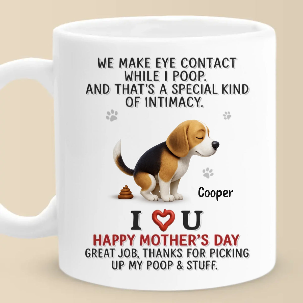 Ce n'est pas gênant, c'est de l'amour - Mug personnalisé pour chien - Fête des Mères, cadeau pour les propriétaires d'animaux, les amoureux des animaux