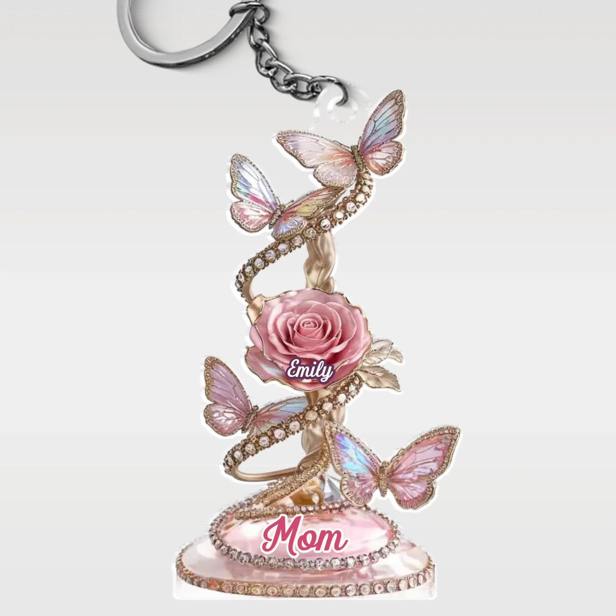 Un jardin d'amour commence avec vous - Porte-clés personnalisé en acrylique de forme personnalisée pour la famille - Fête des Mères, cadeau pour maman, grand-mère