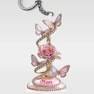 Un jardin d'amour commence avec vous - Porte-clés personnalisé en acrylique de forme personnalisée pour la famille - Fête des Mères, cadeau pour maman, grand-mère