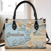Grandma’s Heart Is Full - Family Personalized Custom Leather Handbag - Mother's Day, Gift For Mom, Grandma
