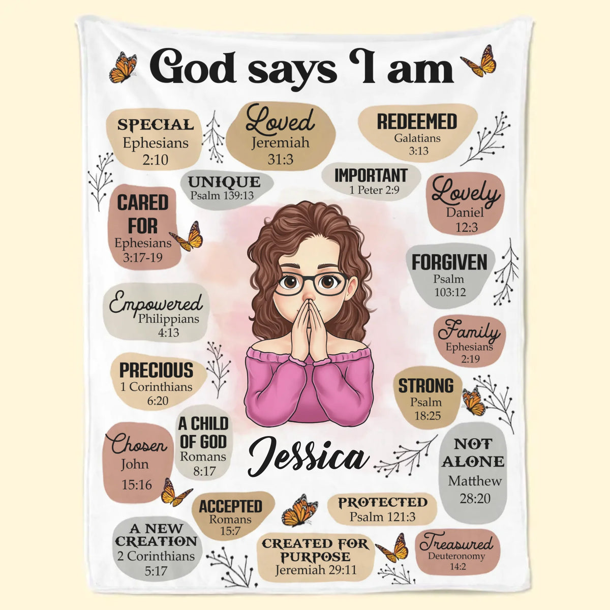 Dieu dit que vous êtes des affirmations d'amour-propre - Couverture personnalisée pour ami - Cadeau pour meilleurs amis, membres de la famille, collègues, vous-même